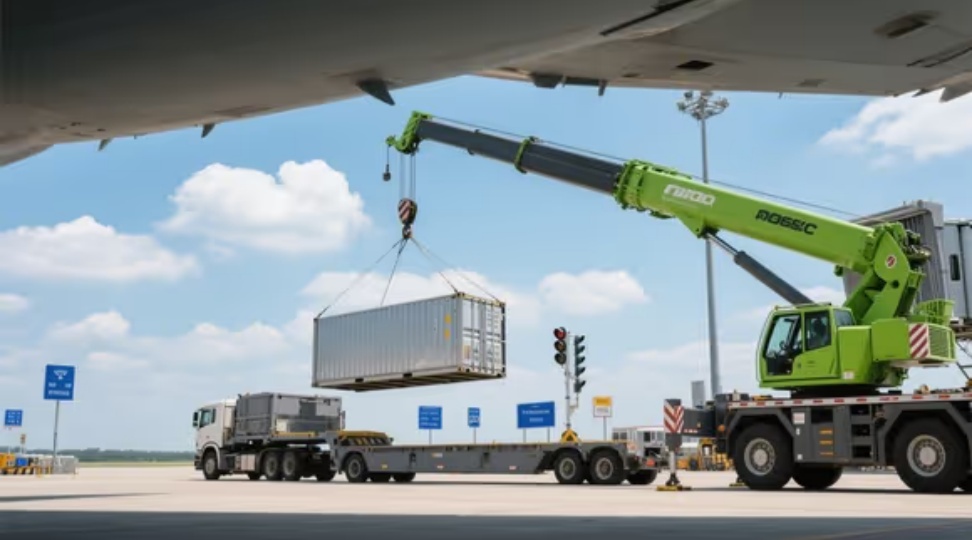 Professional handling of sensitive cargo for air freight to Moscow using certified equipment