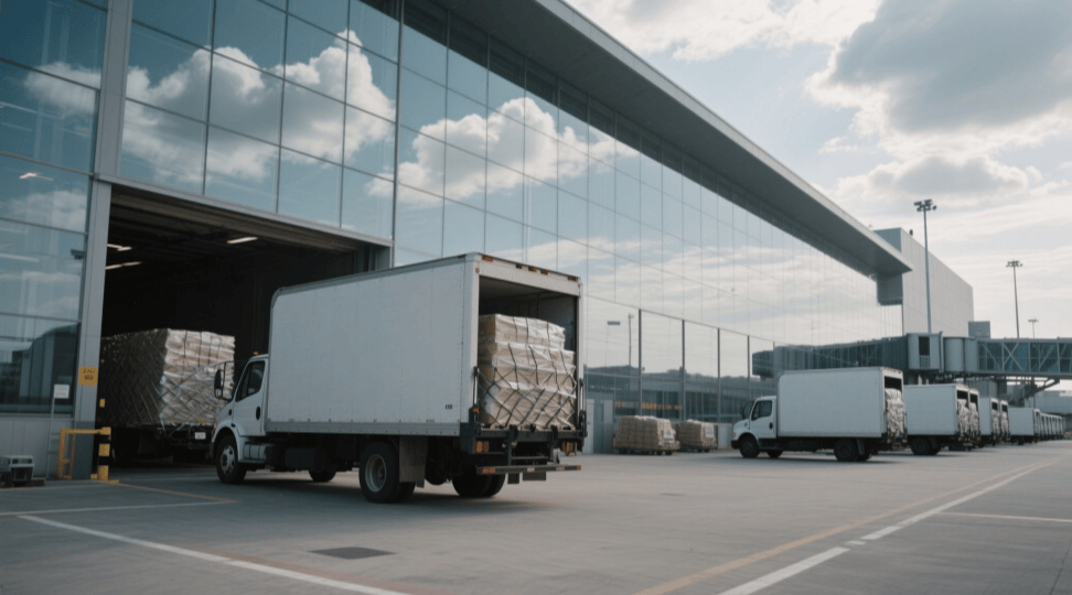 Semi-truck transporting containers on highway, highlighting the importance of a BOL for road freight documentation and cargo receipt
