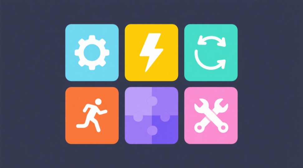 Icon-based comparison of common supply chain types and their strategic focus six types of supply chain models including efficient, fast, agile, and flexible strategies