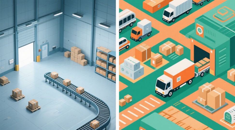 Side-by-side visual comparison of lean and agile supply chain strategies lean vs agile supply chain strategy comparison showing cost efficiency and flexibility