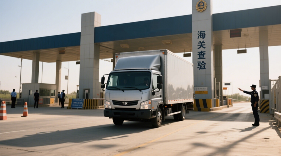 TIR-certified box truck used in international road logistics DR Trans trucks crossing international borders for TIR transport to Russia and Central Asia, ensuring customs compliance.