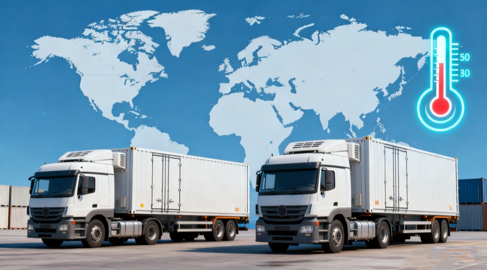 Temperature-controlled shipping network Global temperature-controlled shipping operations with refrigerated trucks and containers