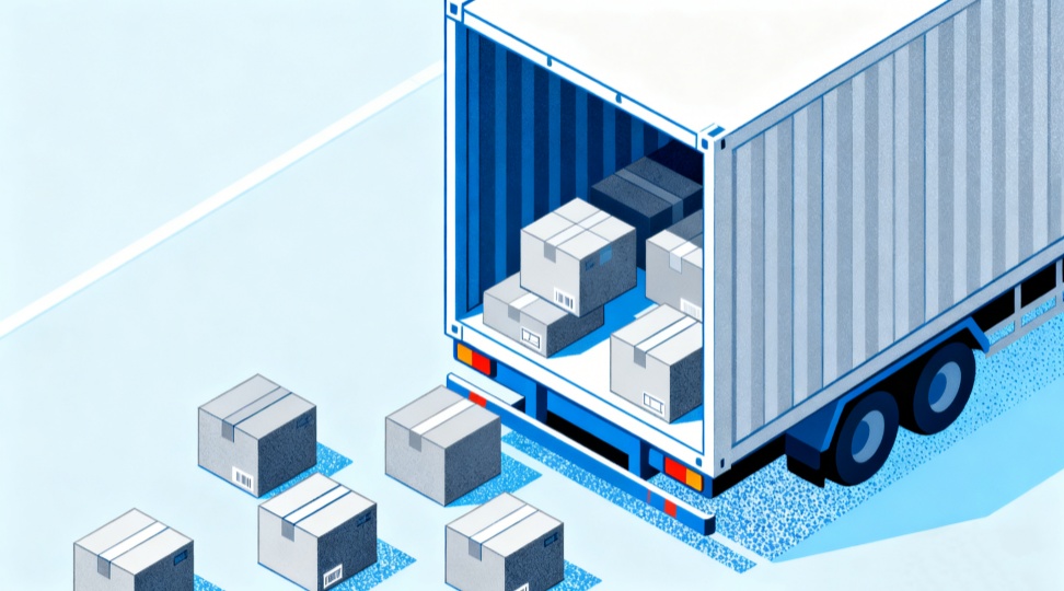 LCL shipping concept LCL shipping concept showing multiple small shipments consolidated into one container