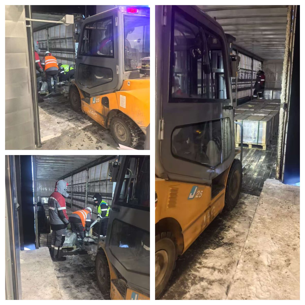 TIR truck waiting at Manzhouli border crossing between China and Russia for customs clearance